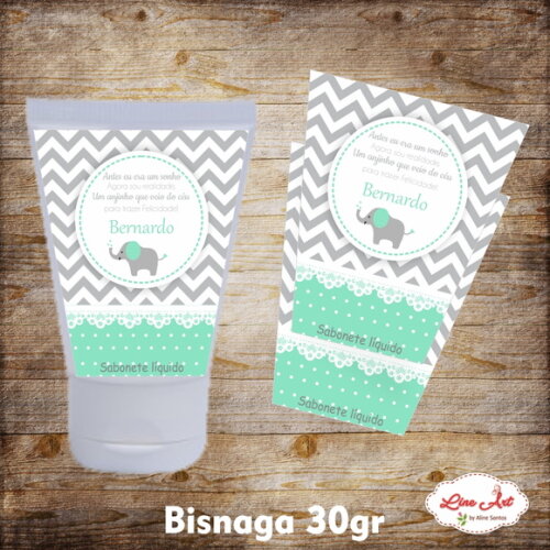 Rótulo bisnaga 30 gramas - Chevron elefante