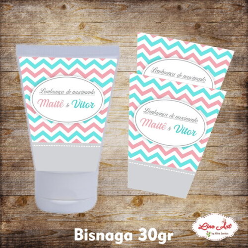 Rótulo bisnaga 30 gramas - Chevron/Gêmeos