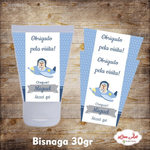 Rótulo bisnaga 30 gramas - Ursinho Aviador