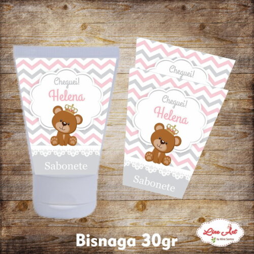 Rótulo bisnaga 30 gramas- Ursinha princesa