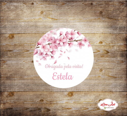 Tag Agradecimento - Flor de Cerejeira