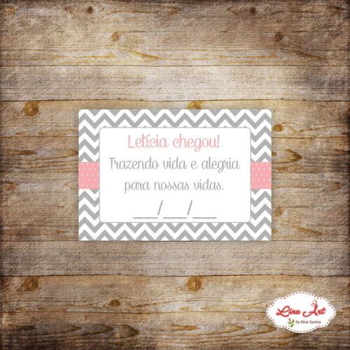 Tag agradecimento chevron maternidade