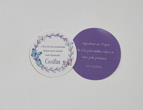 Tag Agradecimento Dupla - Maternidade Borboleta
