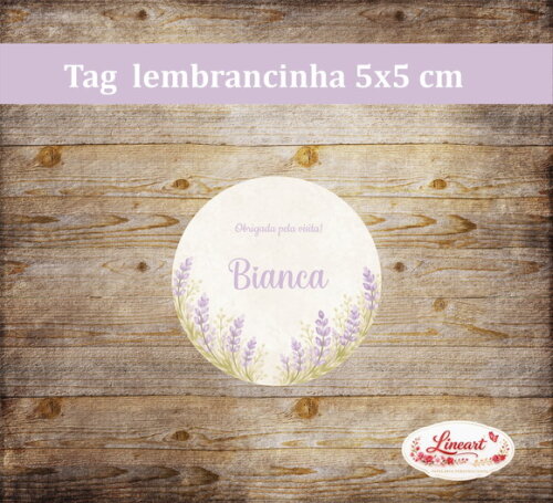 Tag Agradecimento Maternidade Floral Lilás Personalizada