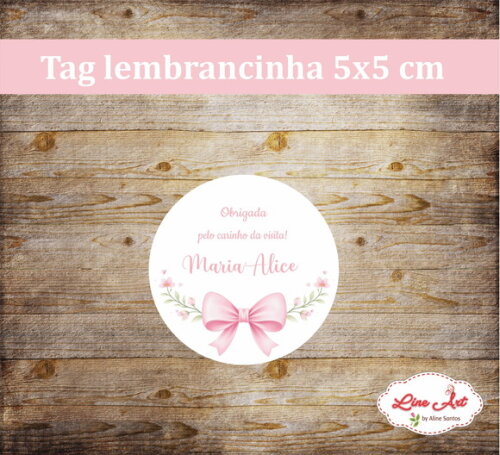 Tag Lembrancinha - Maternidade \ Laço Floral
