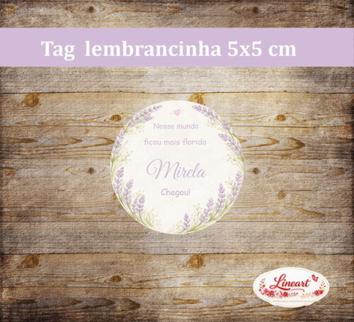 Tag Lembrancinha - Maternidade Floral \lilás