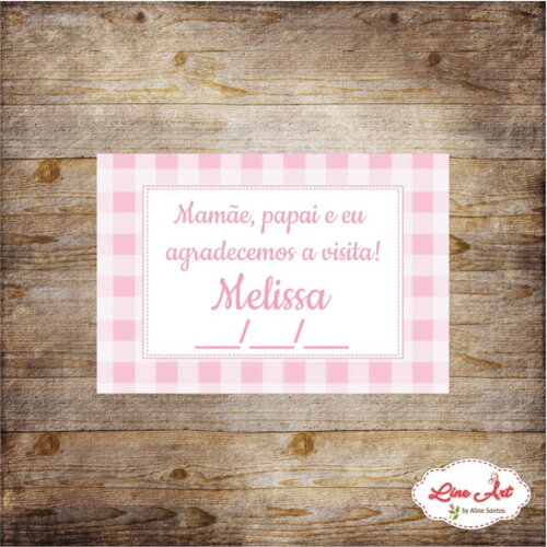 Tag Lembrancinha - Xadrez Rosa