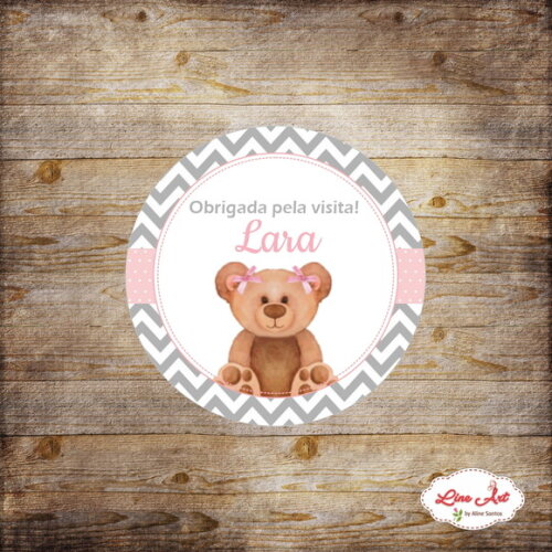 Tag Lembrancinha -chevron Ursinha