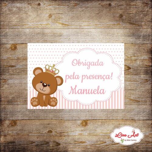 Tag maternidade -Ursinha Princesa