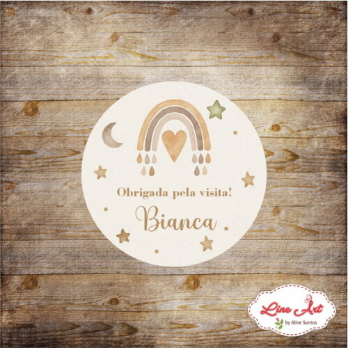 Tag Maternidade 5x5 cm - Arco-íris Boho Nude 30 Unidades