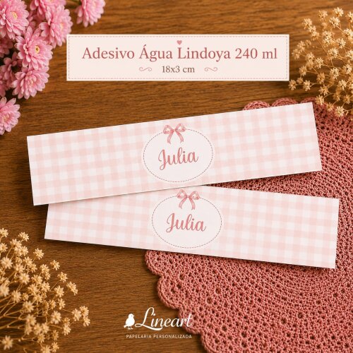 Rótulo para Água Lindoya 240ml 18x3 cm