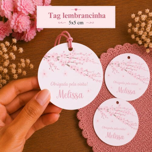 Tag Lembrancinha - Flor de Cerejeira