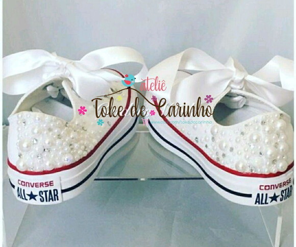 *all Star Personalizado Em Pérolas. Tamanho 33 Ao 40.