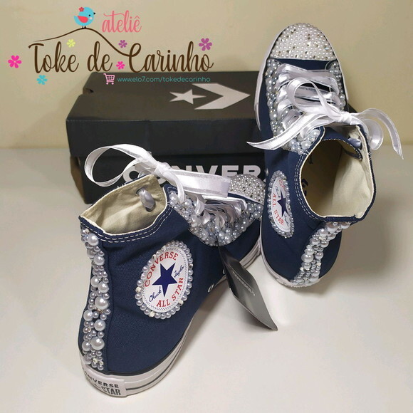 *all Star Personalizado em Pérolas. Tamanho 34 ao 40.