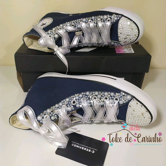 *all Star Personalizado em Pérolas. Tamanho 34 ao 40.