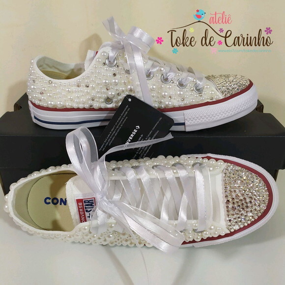 *all Star Personalizado em Pérolas. Tamanho 34 ao 40.