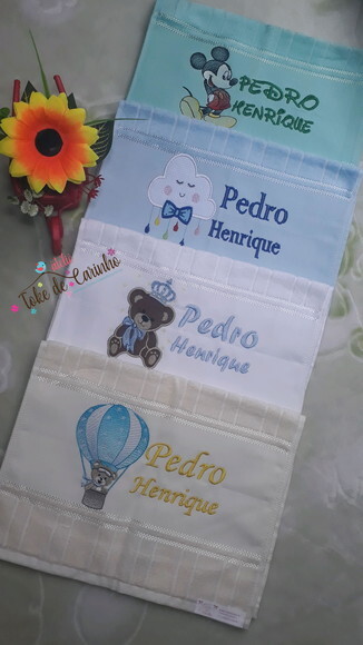 *Kit 4 Toalhinhas Escolar Bordada.