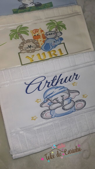 *Kit 4 Toalhinhas Escolar Bordada.