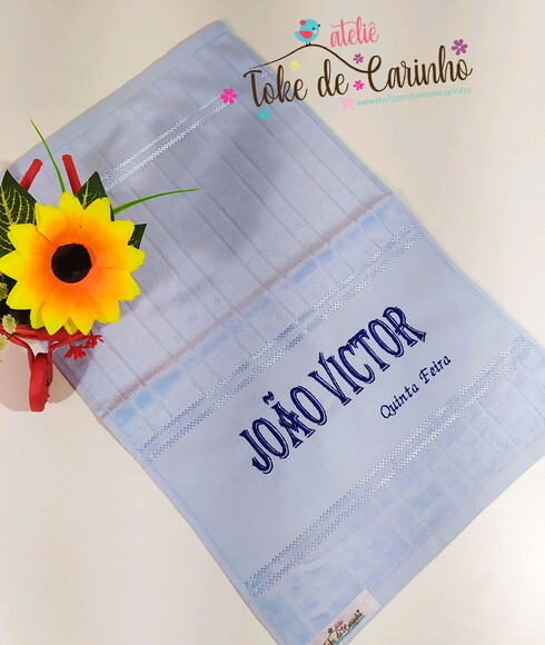 *Kit 5 Toalhinhas Escolar Bordada com Nome.