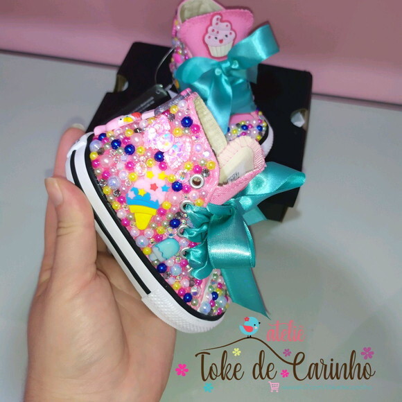 All Star Cano Alto Personalizado candy. Tam 18 ao 25.