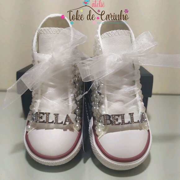 All Star Infantil Luxo Pérolas e Cristais.tamanho 18 ao 25