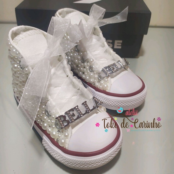 All Star Infantil Luxo Pérolas e Cristais.tamanho 18 ao 25