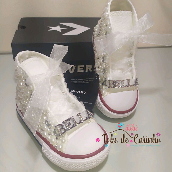 All Star Infantil Luxo Pérolas e Cristais.tamanho 26 ao 32