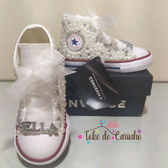 All Star Infantil Luxo Pérolas e Cristais.tamanho 26 ao 32