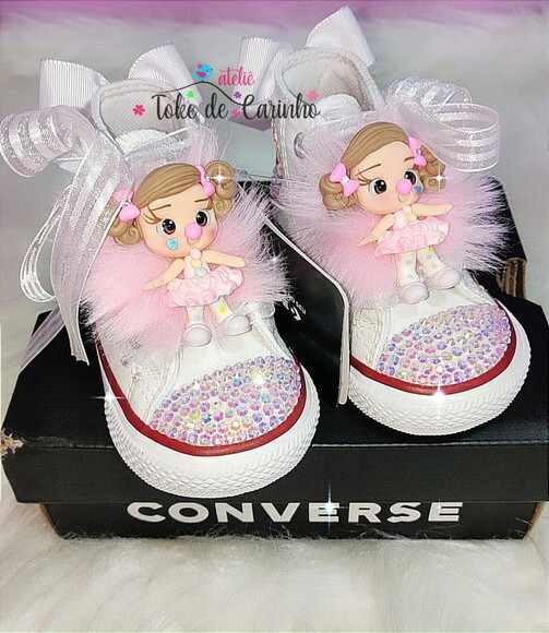 All Star Personalizado circo Rosa. Tamanho 18 ao 25.
