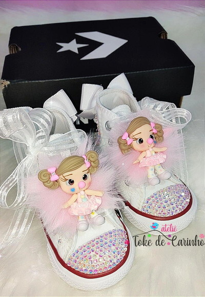 All Star Personalizado circo Rosa. Tamanho 18 ao 25.
