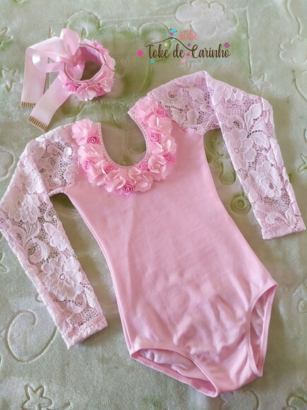 Body + Porta Coque bailarina Luxo Tamanho 1 ao 8.