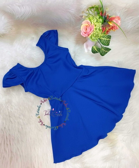 Collant Ballet Saia Acoplada manga Princesa. Cor Azul Roya