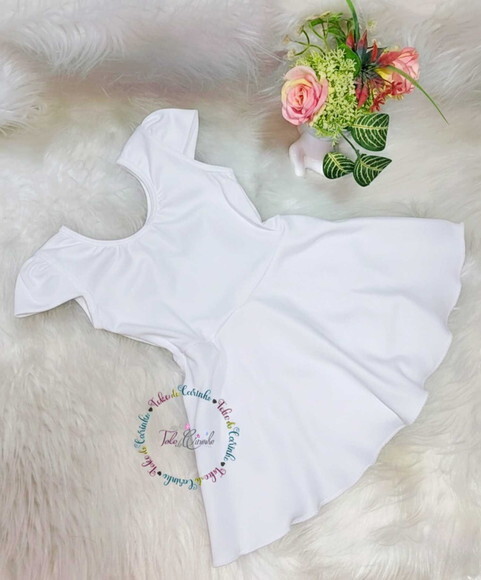 Collant Ballet Saia Acoplada manga Princesa. Cor Branco