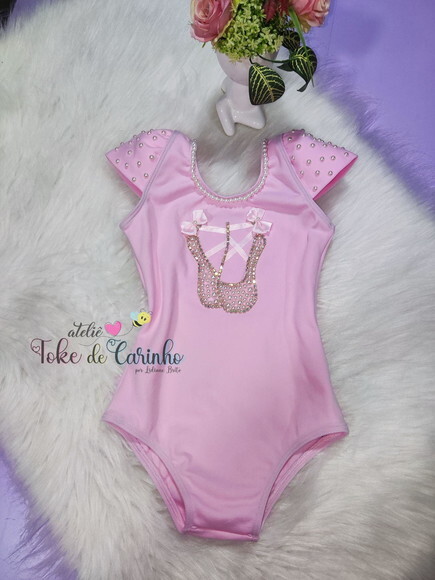 Collant/body Bailarina. Tamanho 1 ao 6 Anos.