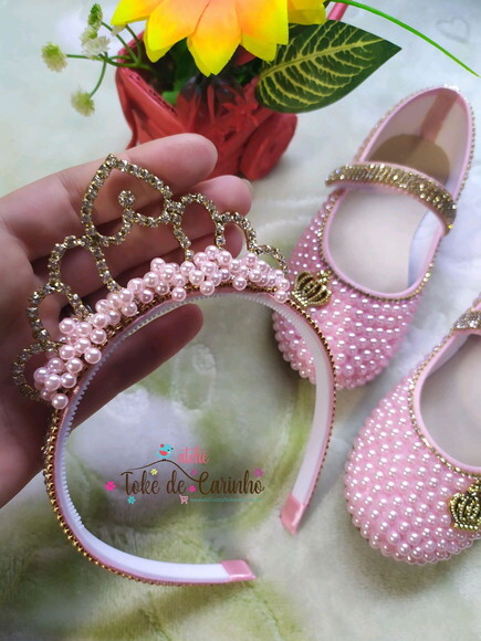 Conjunto Princesa infantil Pérolas Luxo.