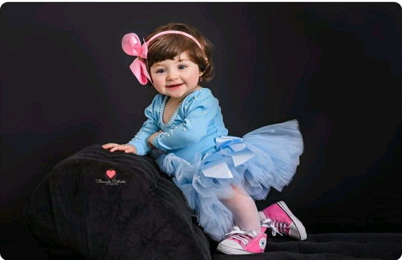 Conjunto Tutu Azul Bebê. Tamanho 1 Ano