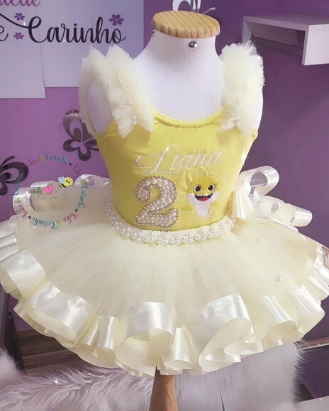 Fantasia baby Shark Tamanho 1 ou 2 Anos