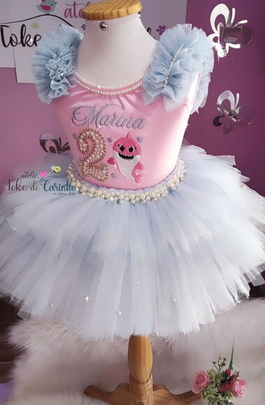 Fantasia baby Shark Tamanho 1 ou 2 Anos