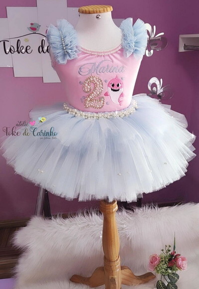 Fantasia baby Shark Tamanho 1 ou 2 Anos