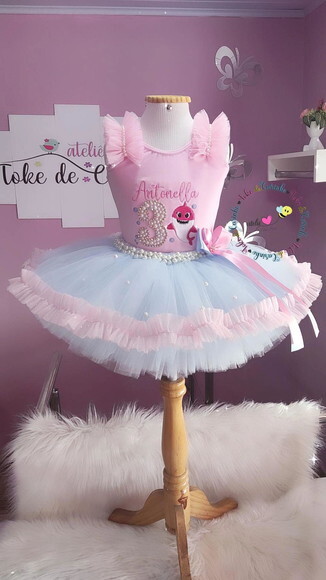 Fantasia baby Shark Tamanho 1 ou 2 Anos