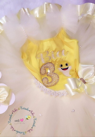 Fantasia baby Shark Tamanho 1 ou 2 Anos