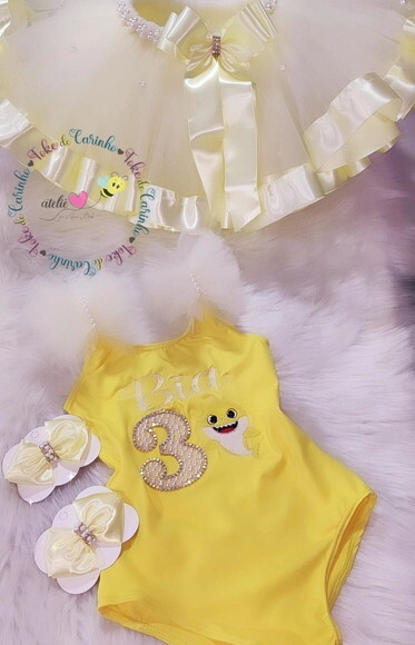 Fantasia baby Shark Tamanho 1 ou 2 Anos