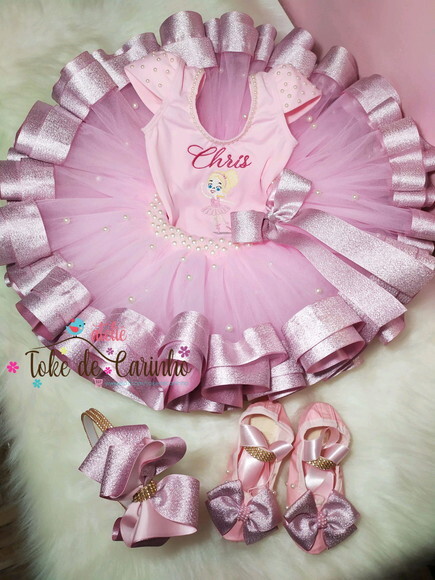 Fantasia Bailarina Luxo Completa. Tamanho 1ou 2 anos.