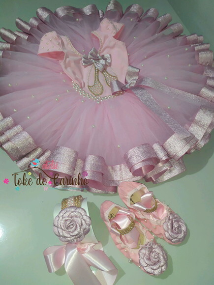 Fantasia bailarina Luxo Completa. Tamanho 4 ou 6 Anos.