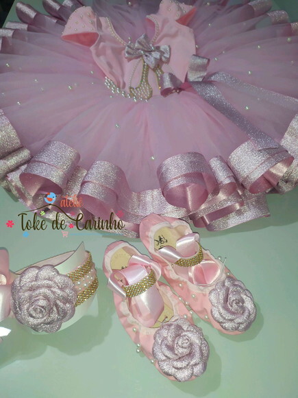 Fantasia bailarina Luxo Completa. Tamanho 4 ou 6 Anos.