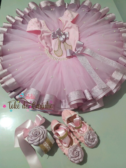 Fantasia bailarina Luxo Completa. Tamanho 4 ou 6 Anos.