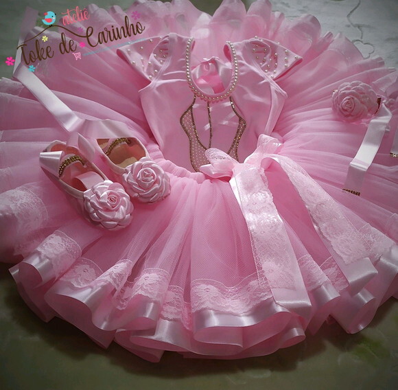 Fantasia bailarina Luxo. Tamanho 4 ou 6