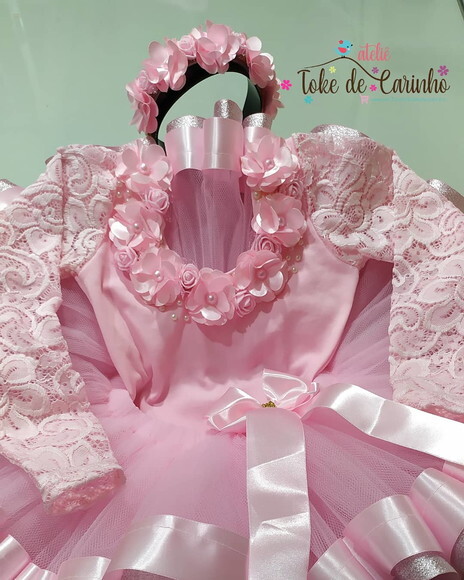 Fantasia bailarina Luxo. Tamanho 1 ou 2 Anos..