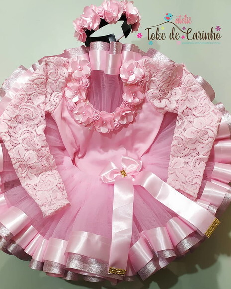Fantasia bailarina Luxo. Tamanho 1 ou 2 Anos..