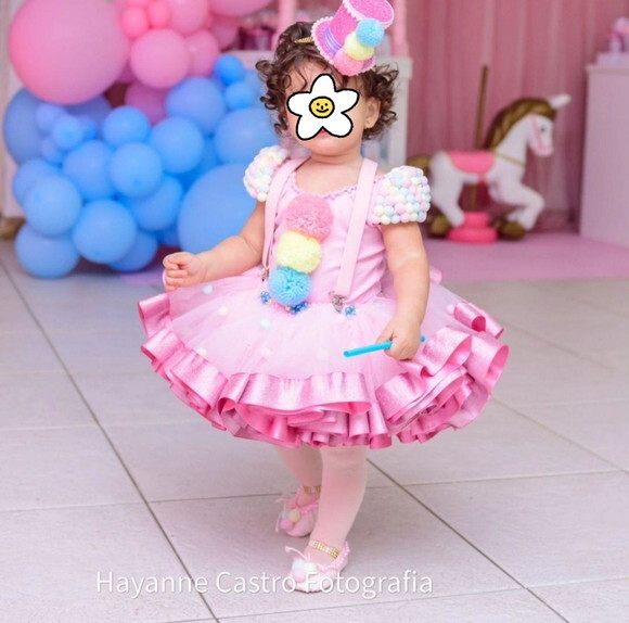 Fantasia circo/palhaçinha Completa. Tamanho 1 até 3 Anos.